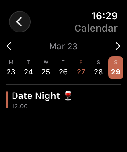 Watch Calendar